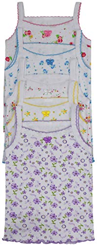 ToBeInStyle Girl's 4 Item Pack 100% Cotton Tank Tops or Spaghetti Strap Camisole Soft Undershirts