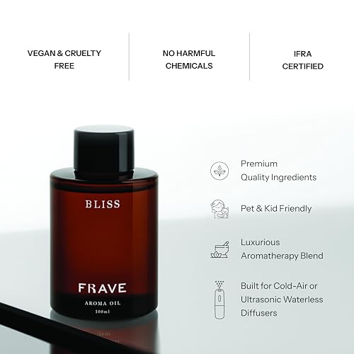 Frave Bliss Hotel Diffuser Oil 100ml, 3.38 oz Aroma Oil, Scent Inspired by The World’s Most Iconic Luxury Hotels, Aromathe...