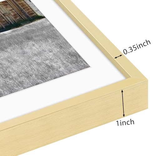 Golden State Art, 8x10 Gold Picture Frame Display Photo 5x7 with Mat or 8 x 10 Without Mat for Wall Mounting, Classic Sati...