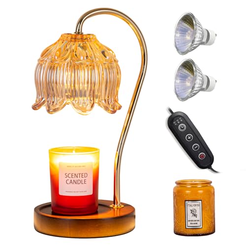 liibodi Candle Warmer Lamp,Electric Warmer,Dimmable,Candle Holders for Home Decor,with Timing Function,with 2 Bulbs,with S...