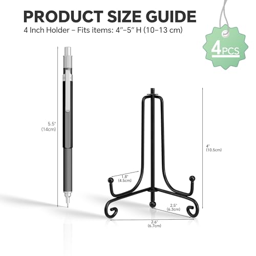 (4 pack)Iron Display Stand, Black Iron Easel Plate Display Photo Holder Stand, Displays Picture Frames, Decorative Plates,...