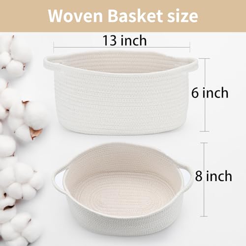 Happyiren Cute Woven Easter Basket with Handle, Baskets for Gifts Empty, Present Containers for Raffle Baby Shower Burr Ba...