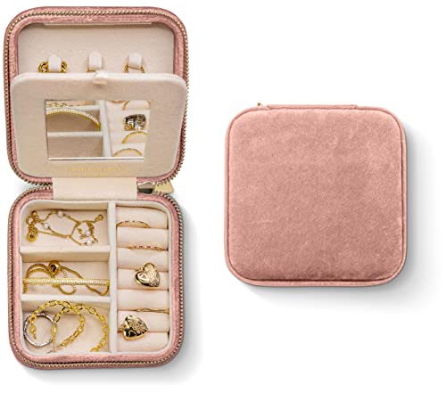 Benevolence LA Plush Velvet Jewelry Box | Travel Jewelry Case Organizer with Mirror | Featured in Oprah's Favorite Things...