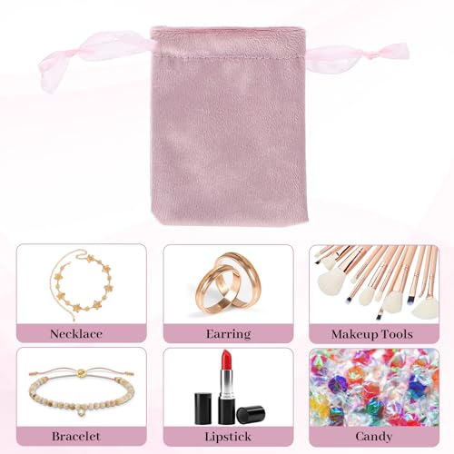 HaiFafafaing 12pcs Velvet Gift Bags With Drawstrings 3x4 Inch Pink Small Velvet Cloth Drawstring Gift Bags Jewelry Pouches...