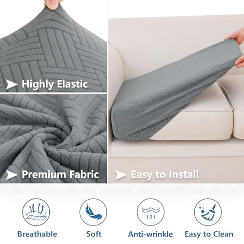hyha Waterproof Couch Cushion Covers, Stretch Magic Sofa Seat Slipcover, Waterproof Sectional Couch/Sofa Cushion Covers fo...