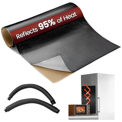 Heat Shield Automotive Aluminum Reflects 95% of Radiant Heat, 12" x 24" Stove Heat Shield to Protect Refrigerator, Heat Sh...