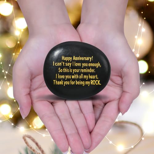 Sundrence Anniversary Wedding Gifts for Men, Women, You Are My Rock Anniversary Presents for Couple, Husband, Wife, Engrav...