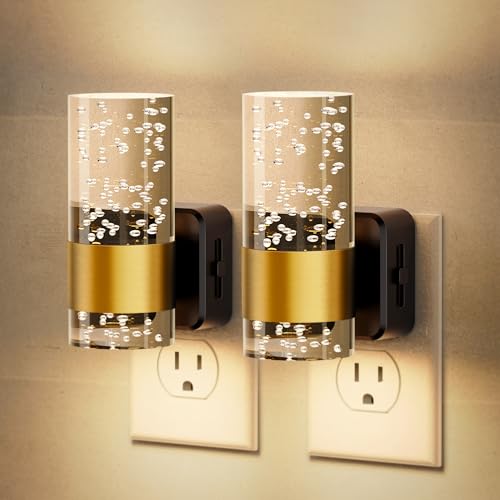 JandCase Night Light, Night Lights Plug into Wall,2 Pack 3000K Dimmable LED Night Light with Adjustable Brightness, Automa...
