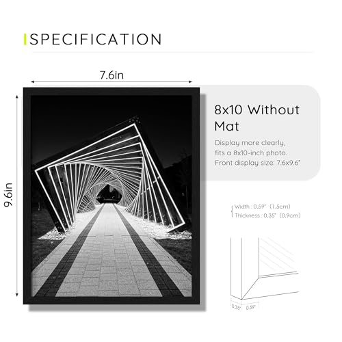 Picrit 8x10 Picture Frame Set of 12, Wall Gallery 8 x 10 Photo Frames without Mat, Multi Photo Display for Home Decor, Black