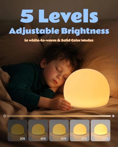 Night Light for Kids, Soft Egg Light with 13 Colors Changing Mode, Interactive Tap Light Stress Relief, LED Sensory Light ...
