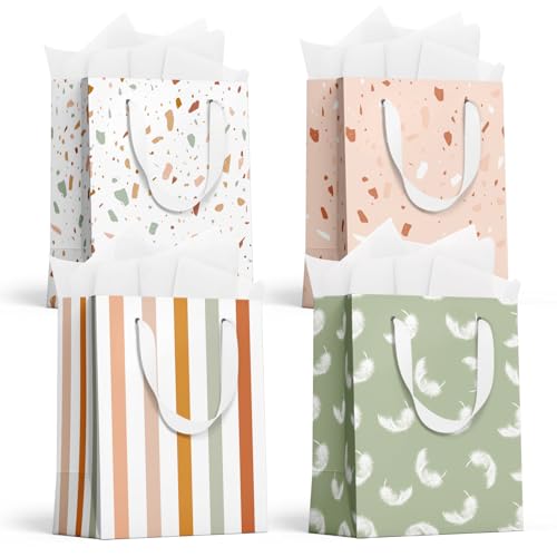 slapaflife Gift Bags Medium Size, Tissue Paper for Gift Bags Incl.Cards & Self-adhesive Envelope - Reusable & For Birthda...