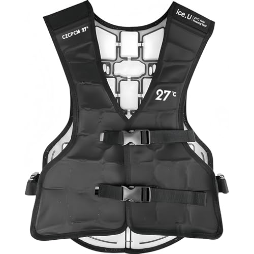 ice.U Auto-Freezing Cooling Vest for Men and Women, 27°C/80.6°F Ice Vest for Garage, Yardwork, Poolside, Backyard, BBQs