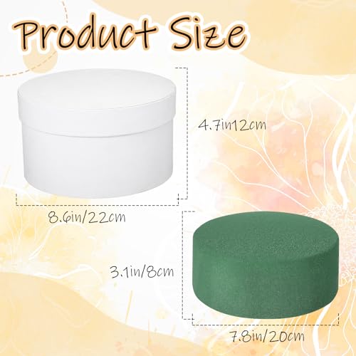 Nuenen Gift Boxes with Lids Floral Foam Set Round Boxes Flower Arrangements Supplies Round Floral Foam for Flowers for Mot...