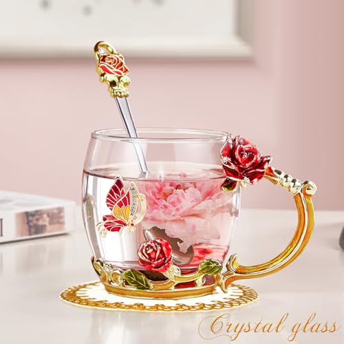 OEAGO Gifts for Mom Women Mothers Day Valentines Day Gifts Glass Coffee Enamels Mug Best Birthday Valentine's for Her Girl...