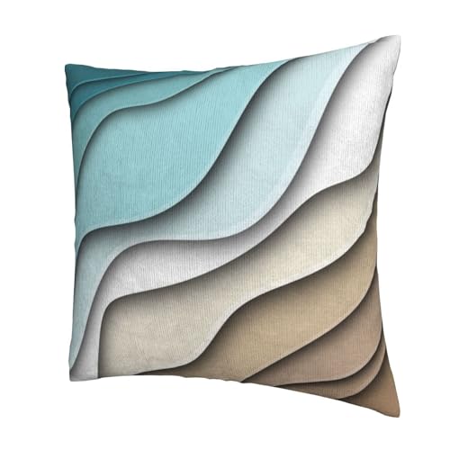 Droerfes Teal Wave Throw Pillow Covers Set of 2 Couch Pillow Case Decoration Cushion Covers for Sofa Home Living Room Bedr...