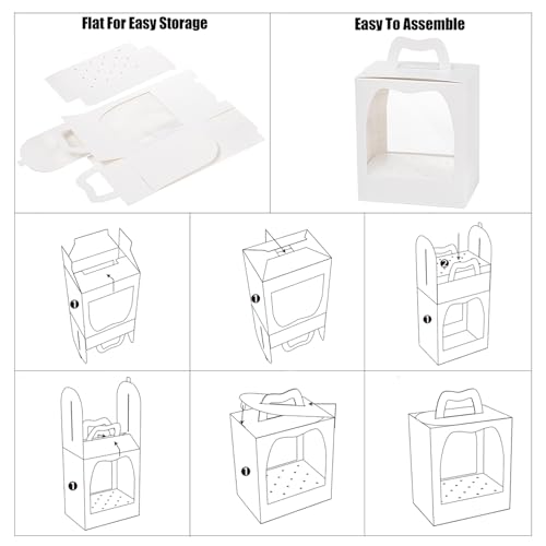 Nicunom 12 Pack Cake Pop Boxes, 18 Holes Cakes Pop Holder Cake Pops Packaging Boxes Gift Cakes Pop Stand Portable Lollipop...