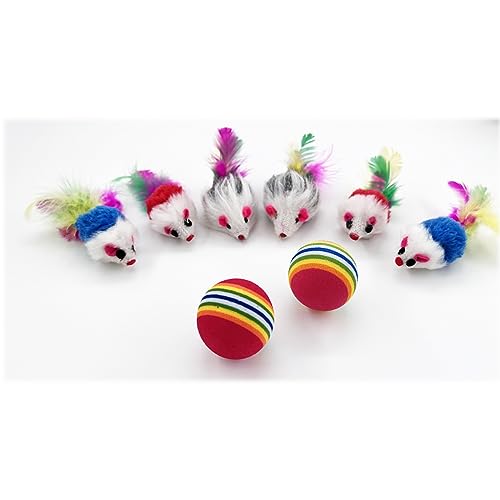 QUVOVID Cat Toys 27 Packs Combo Set, Cat Catnip Fish and Ball Toy, Cat Bell Balls Crinkle Balls, Cat Spring Toys, Plush Mi...