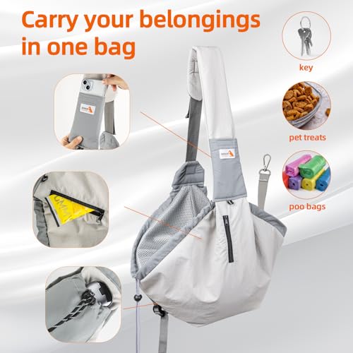 Dog Carrier Sling,Dog Carriers for Small Dogs & Cats Up to 20lbs,Puppy Carrying Backpack Pet Purse with Pockets,Adjustable...