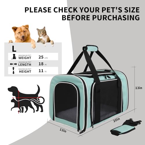 Yipincover, Cat Dog Carriers Soft-Sided, Pet Travel Carrier for Small Cats Dogs Under to15lbs, Soft-Solid Collapsible Carr...