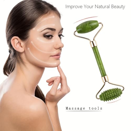 2pcs Set Facial RollerMassage Tool for Face and Body Skin Care Massager for Face, Eyes, Neck and Body, Beauty Tool Self-Ca...