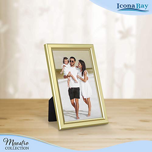 Icona Bay 4x6 Picture Frames Set (Gold, 12 Pack), Classy Contemporary Style, Maestro Collection