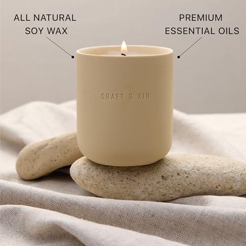 Craft & Kin Scented Candles | Soy Blend with Cotton Wick | Long-Lasting Holiday Candle, 40-Hour Burn | Ceramic Jar, Perfec...