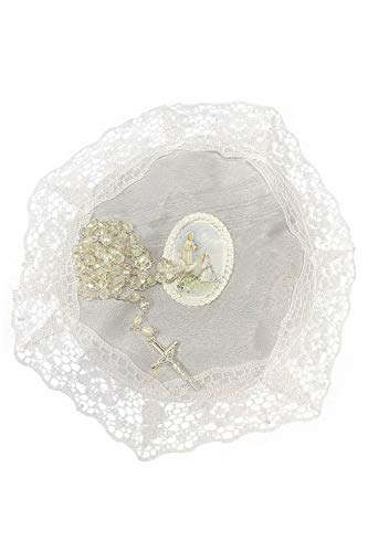 Lito First Candle Set for Girls - White Kit for Holy 1st Communion with Figurine - Spanish
