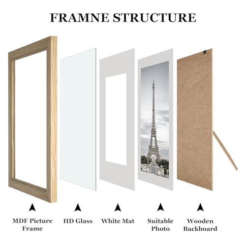 Povrgive Picture Frames, Made of Real Glass and Wooden Frame, Gallery Photo Frames Set of 10 for Collage Wall Decor, Multi...