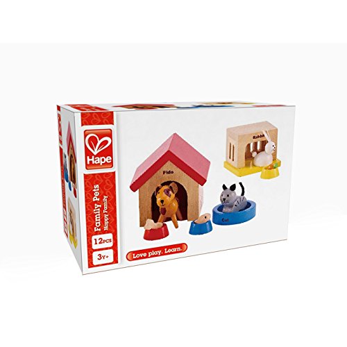Hape Family Pets Wooden Dollhouse Animal Set