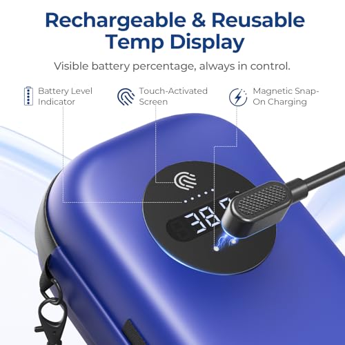 AUVON Insulin Cooler Travel Case with Rechargeable Temp Display, Insulin Pen Cooler Travel Case with 2 x 160g TSA Approved...