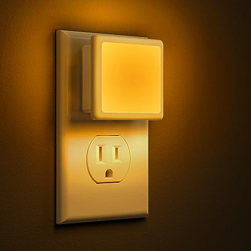 L LOHAS LED Night Lights Plug into Wall 2-Pack, 0.3W Plug in Night Light, Dusk to Dawn, 2000K Amber Light, Sleep Aid Night...