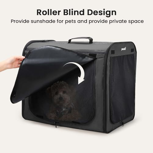 Dog Car Carrier Light Weight, 24×17.7×20.5in Dog Carrier for Cars Easy to Assemble, Dog Cars Crate Portable and Breathabl...