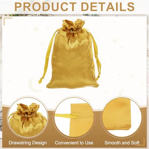 MECCANIXITY Satin Bags with Drawstring, 4x6 Inch Wedding Favor Bag Mini Gift Packaging Bag for Birthday Christmas Jewelry ...