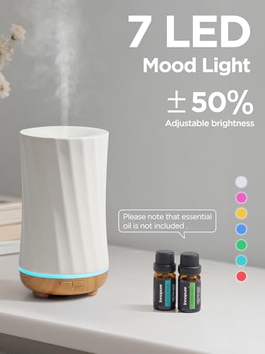 InnoGear 150ml Ceramic Oil Diffuser, Handcrafted Stone Essential Oil Diffuser Aromatherapy Diffusers Ultrasonic Cool Mist ...