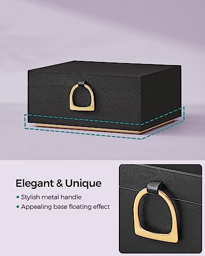 SONGMICS 2-Layer Jewelry Box, Jewelry Organizer with Handle, Removable Jewelry Tray, Jewelry Storage, Floating Effect, 8.1...