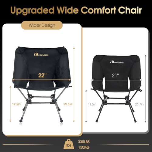 MOON LENCE Portable Camping Chair Plus, Larger & Roomier, Compact and Lightweight Still, Folding Chair for Backpacking & H...