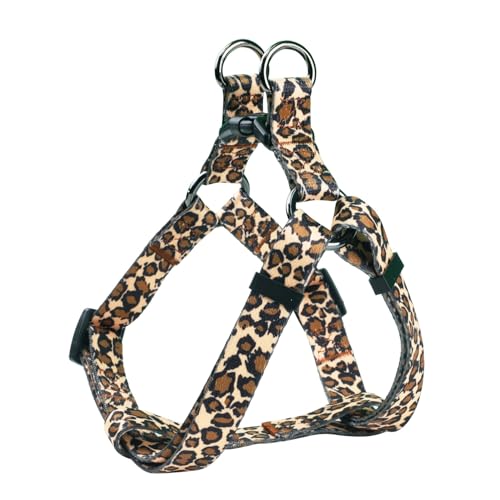 Olahibi Harness and Leash Set, Leopard Pattern, 5ft Matching Leash, No Pull, Easy Wear for Small Puppy Dogs.(XS, Brown Leo...
