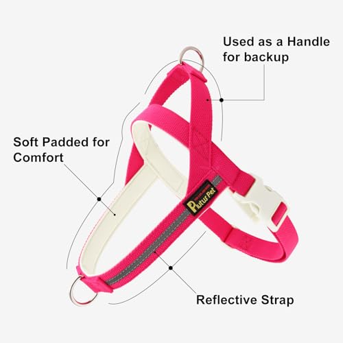 Plutus Pet Cotton Dog Harness and Leash Set, Reflective and Soft Padded, Quick Fit Vest Harness, for Small, Medium and Lar...