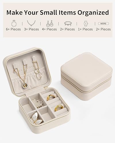 VLANDO Travel Jewelry Case - Mothers Day Mom Gifts - Small Jewelry Travel Organizer Box Travel Essentials Gift for Teen Gi...