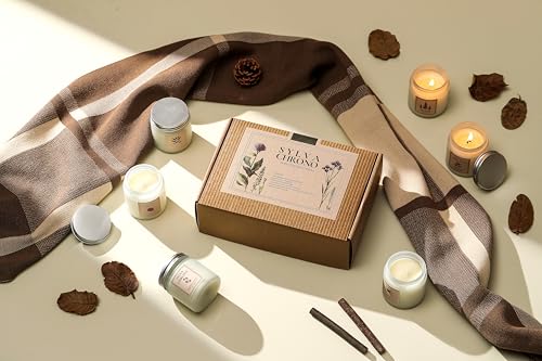 Scented Candle Gift Set for Women, Pet-Friendly 6-Pack Soy Wax Candles, 10% Essential Oils, Quick Diffusion, Long-Lasting ...