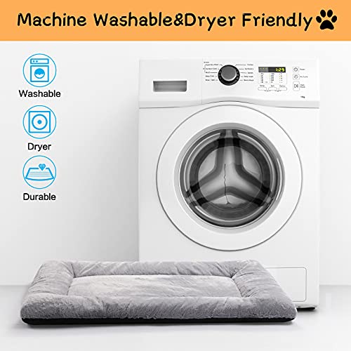 Dog Beds Crate Pad for Medium/Large Dogs Fit Dog Crates,Washable & Anti-Slip Kennel Pad for Dogs Cozy Sleeping Mat,Gray 42...