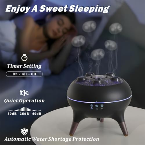 AChoice4U Essential Oil Diffuser 250ML Dancing Jellyfish Aromatherapy Diffuser Humidifier with 7 Colors LED Lights,Remote ...
