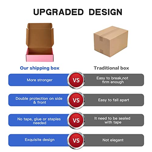 ICokin 11x9x3 Inch Pink Shipping Boxes Pack of 26, Corrugated Cardboard Mailer Box, Literature Mailer for Small Business (...