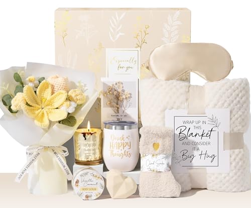 Mothers Day Birthday Gifts for Women Self Care Package Get Well Soon Gift Baskets, Thinking of You Sympathy Spa Gift Set ...