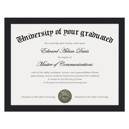 upsimples Certificate Frame with Clear Plexiglass, 8.5 by 11 Picture Diploma Document Degree Frames for Wall and Tabletop,...