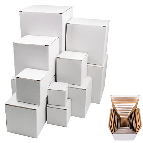 KeaJuidy 12pcs Prank Gift Box Nesting Gift Boxes Assorted Size Surprise Box Square Funny Gag Gift Nesting Cartons Great fo...