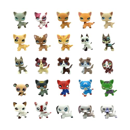 CFCLLBR Random 2PCS Cat Dog Collie Great Dane Dachshund Cocker Spaniel Mini Pet Toys Sets Animal Figures