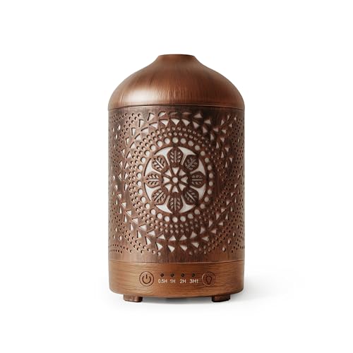 Earnest Living Essential Oil Diffuser Metal Diffuser 100 ml Timers Night Lights and Auto Off Function Home Office Humidifi...