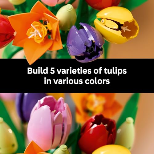 LEGO Botanicals Tulip Bouquet Building Set for Adults - Gift for Mothers Day - Bedroom, Book Shelf & Office Decor for Wome...