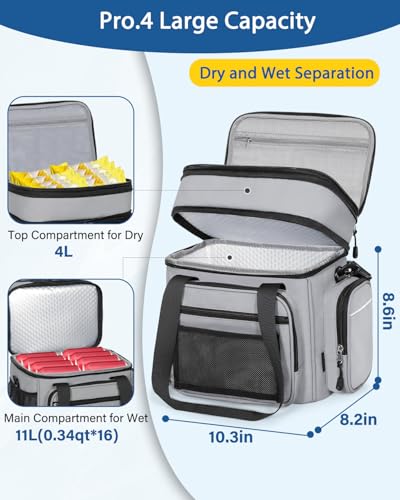Expandable Lunch Box Cooler Bag - Insulated Heavy Duty Lunch Bag for Men Women - Large Lunchbox for Adults Work Outside Pi...